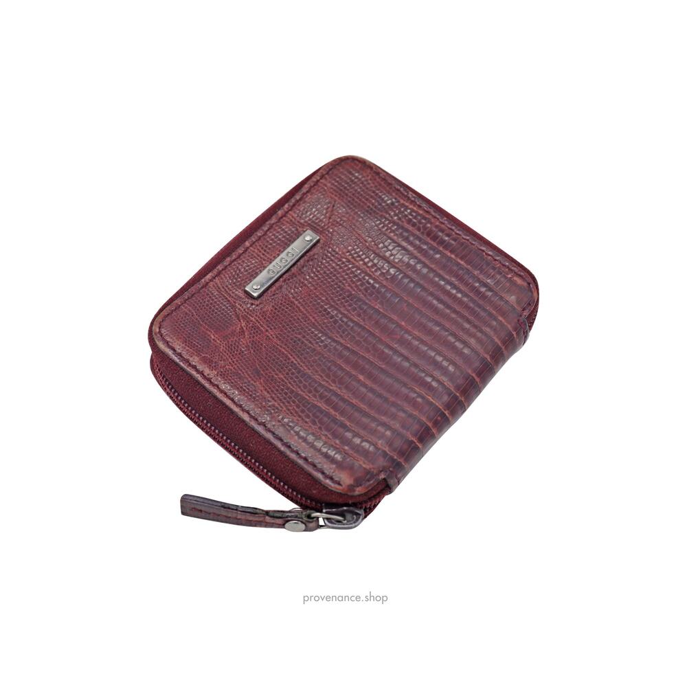 🔴 Gucci Zip Coin Wallet - Wine Lizard Leather - Picture 3 of 5